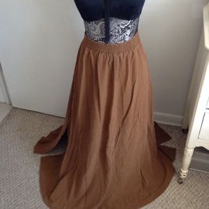 VINTAGE MJ CARROLL BROWN MAXI SKIRT M/ L